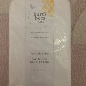 Burts Bees Baby 100% Cotton White Fitted Crib Sheet